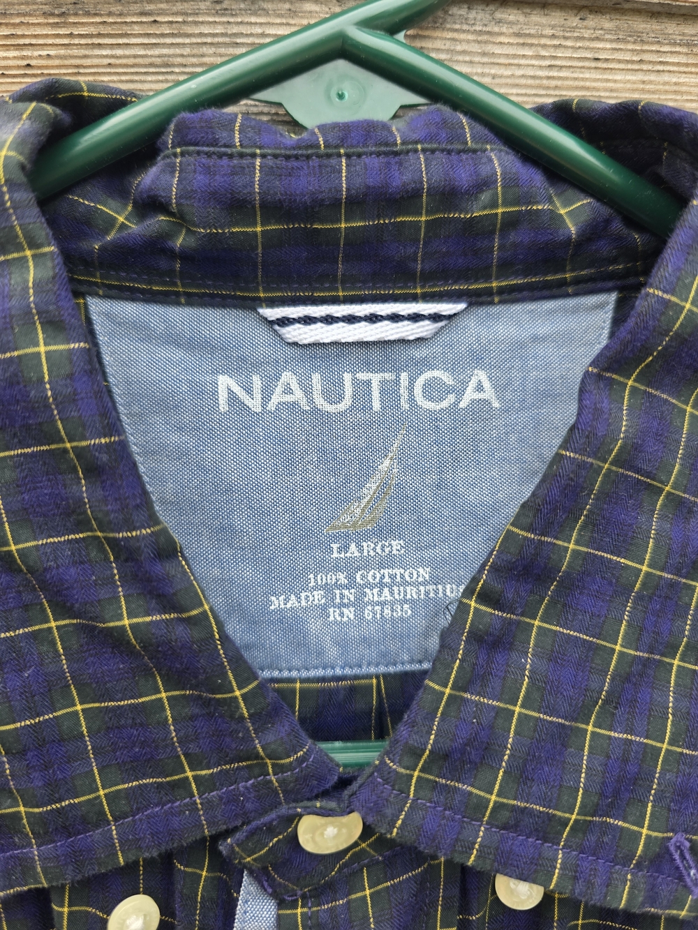 Nautica Blue & Yellow Plaid Button-Down Shirt